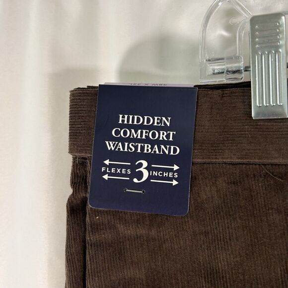 New Haggar Corduroy Pants Men's 38x32 Brown 212 Comfort Waist Classic Fit - Picture 4 of 10